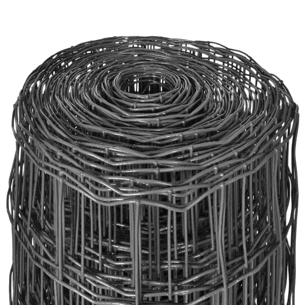 vidaXL Evro ograja iz jekla 10x0,8 m siva