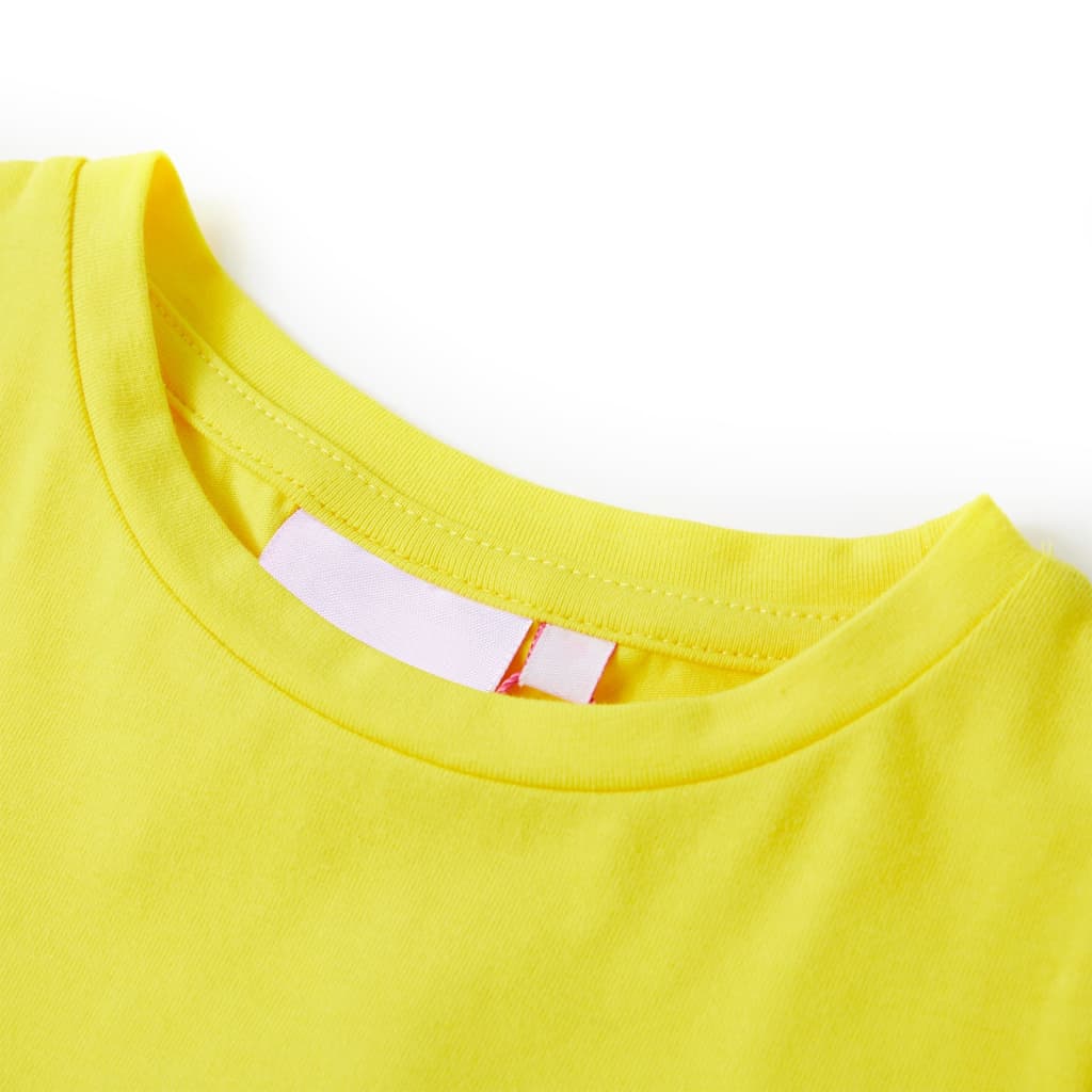 Otroška majica s kratkimi rokavi živo rumena 92