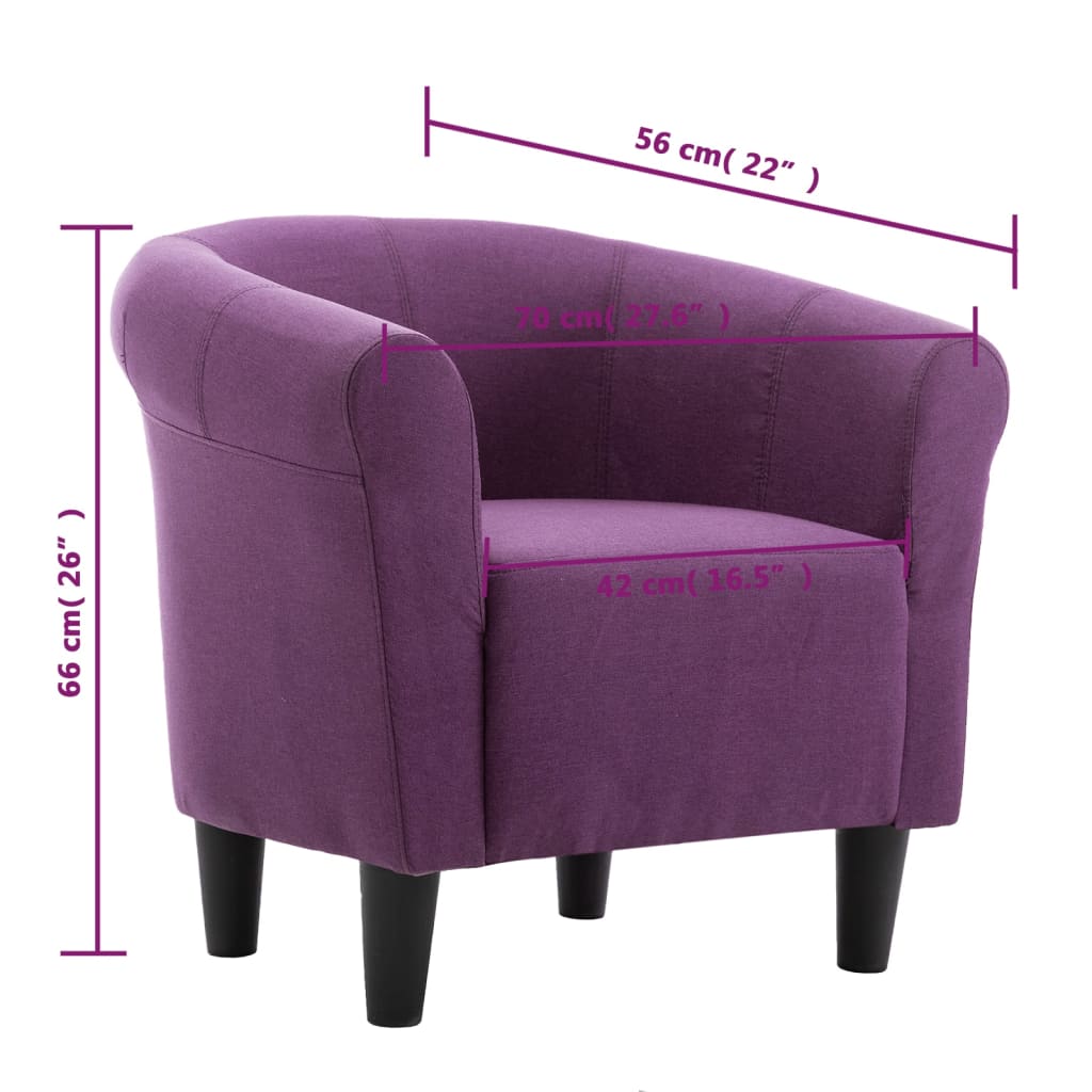 vidaXL Fotelj iz vijoličnega blaga
