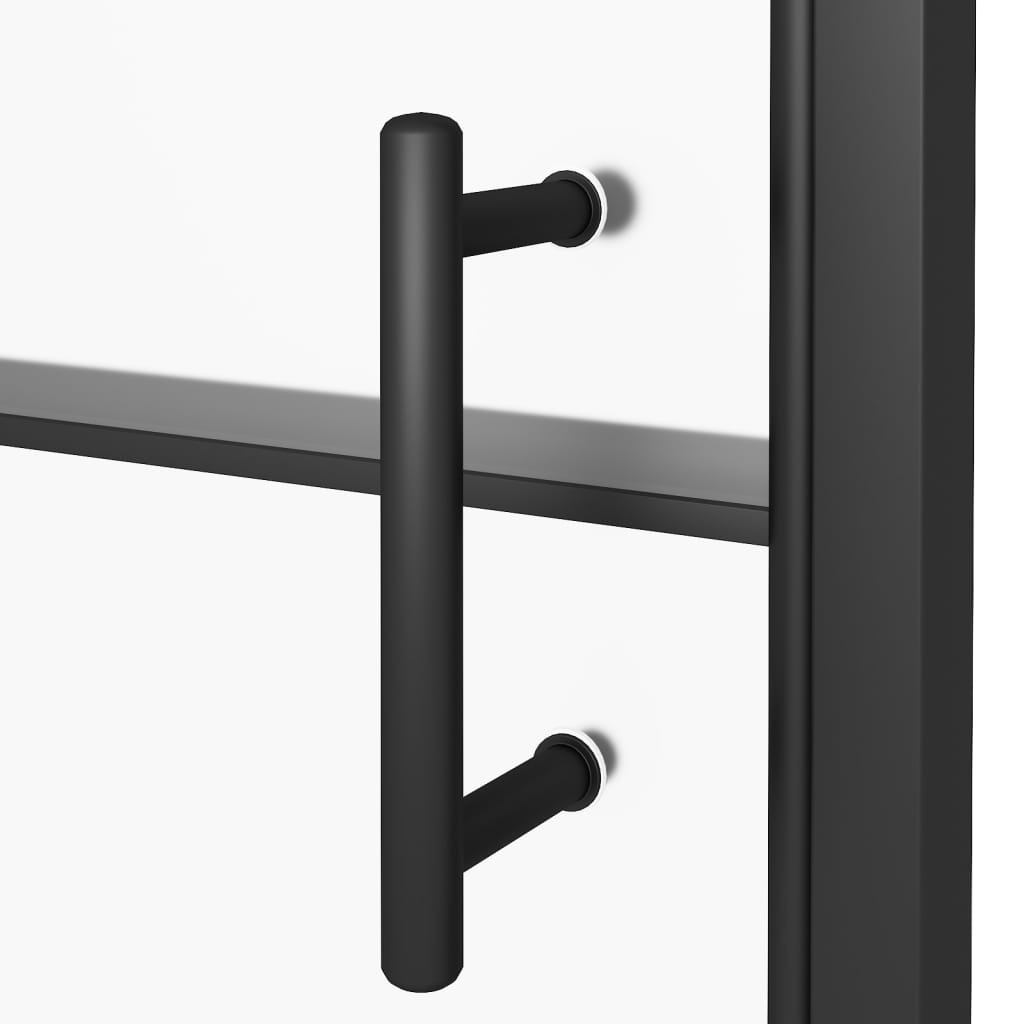 vidaXL Vrata za tuš 81x195 cm delno motno kaljeno steklo črna