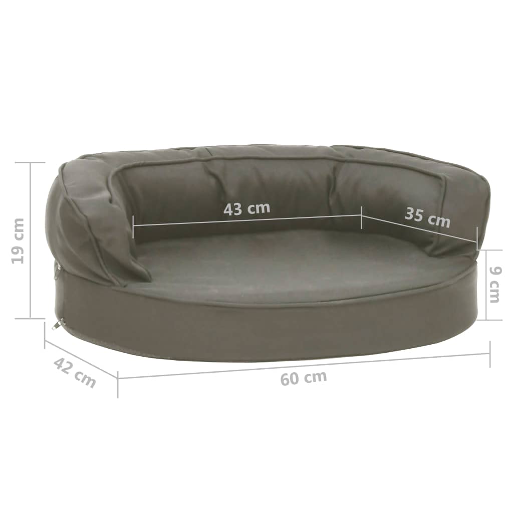 vidaXL Ergonomska pasja postelja 60x42 cm videz platna temno siva