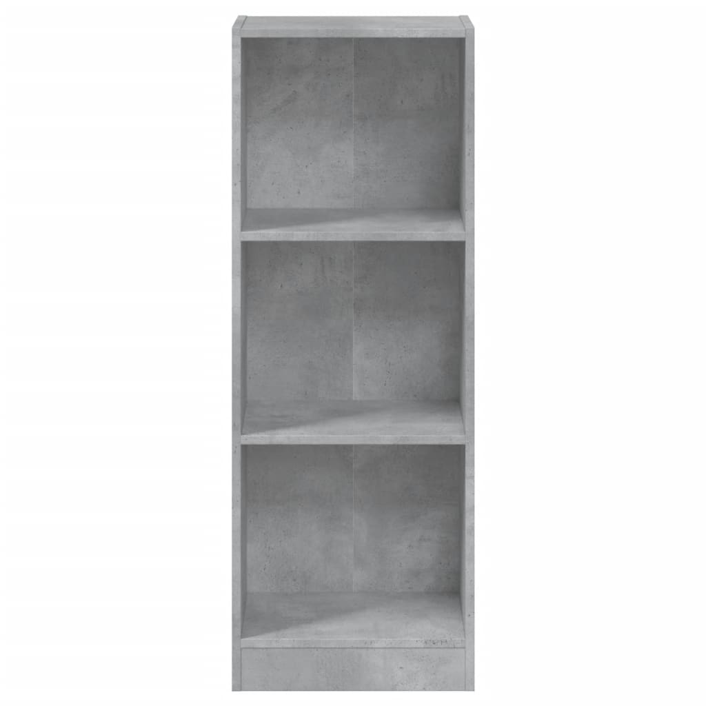 vidaXL Knjižna omara 3-nadstropna betonsko siva 40x24x108cm iverna pl.