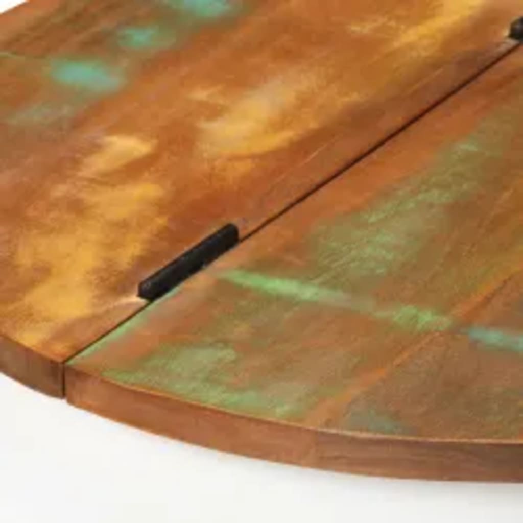 vidaXL Klubska mizica iz trdnega predelanega lesa bela oblika sklede