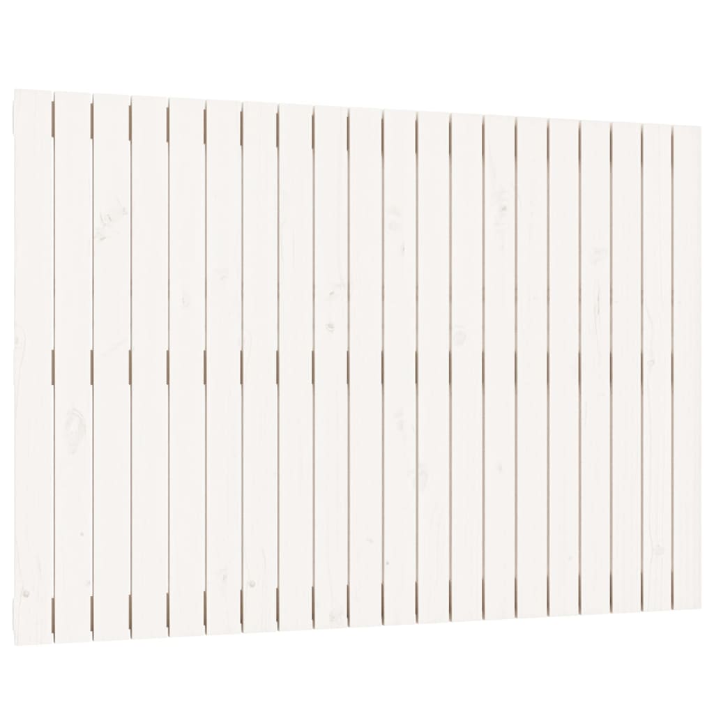 vidaXL Stensko posteljno vzglavje belo 127,5x3x90 cm trdna borovina