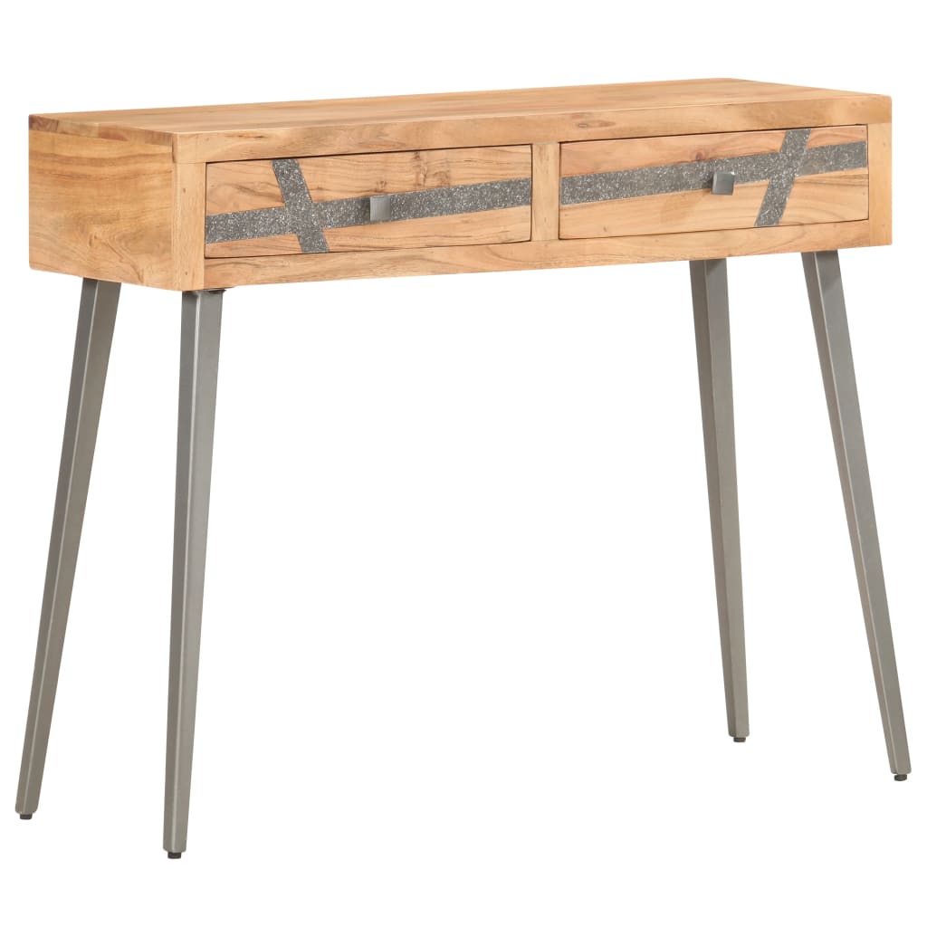 vidaXL Konzolna mizica 90x30x75 cm trden akacijev les