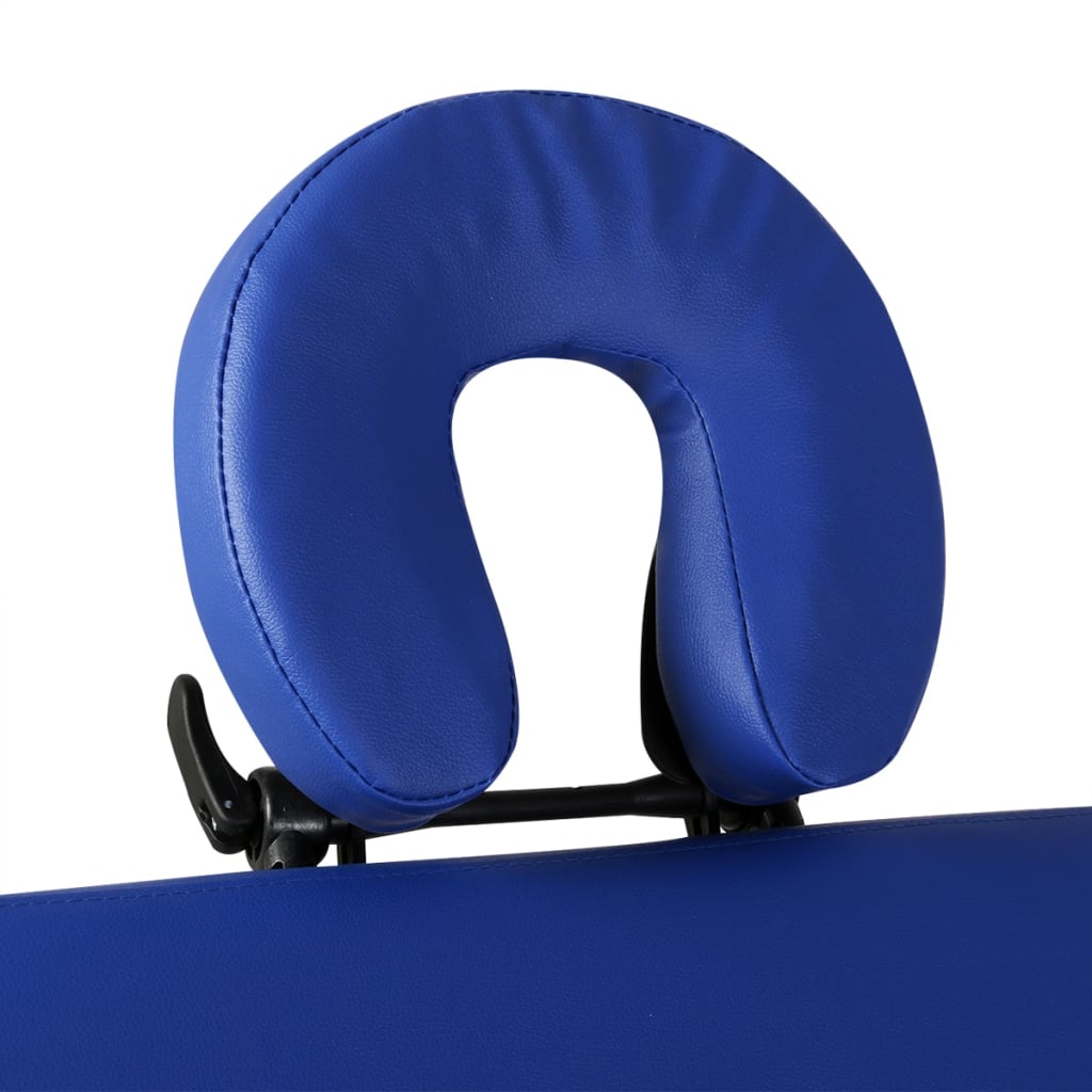 vidaXL Zložljiva masažna miza 2 coni z aluminijastim okvirjem modra