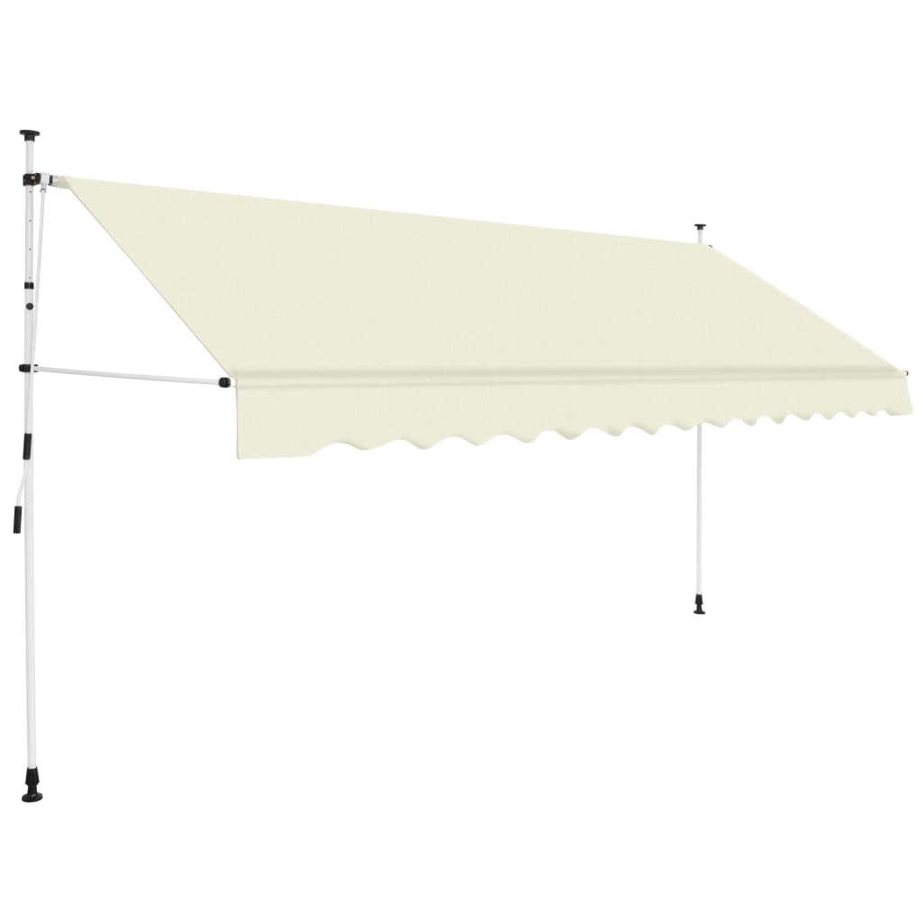 vidaXL Ročno zložljiva tenda 400 cm krem