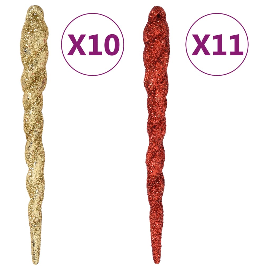 vidaXL Komplet novoletnih bučk 108 kosov zlate in rdeče