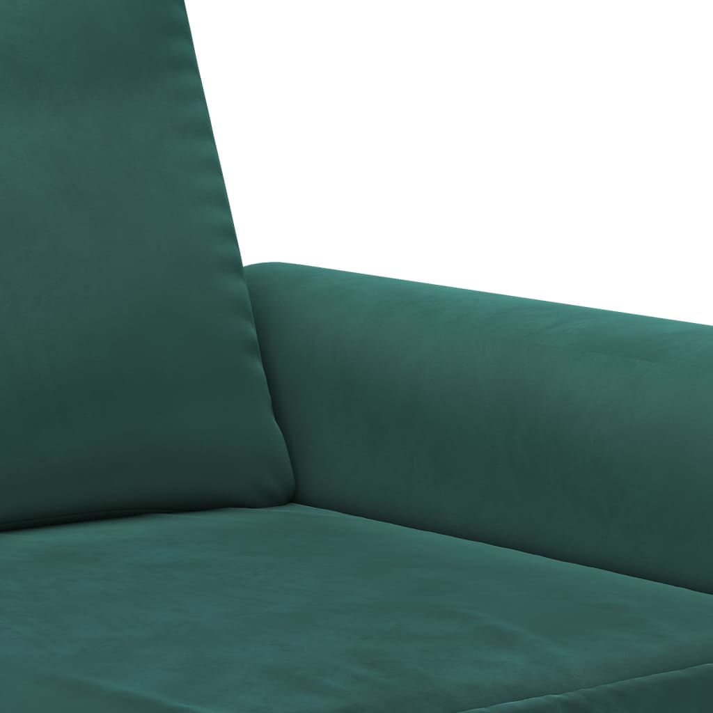 vidaXL Sedežna garnitura 3-delna z blazinami temno zelen žamet