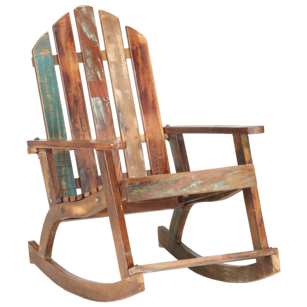vidaXL Vrtni gugalni stol iz trdnega predelanega lesa