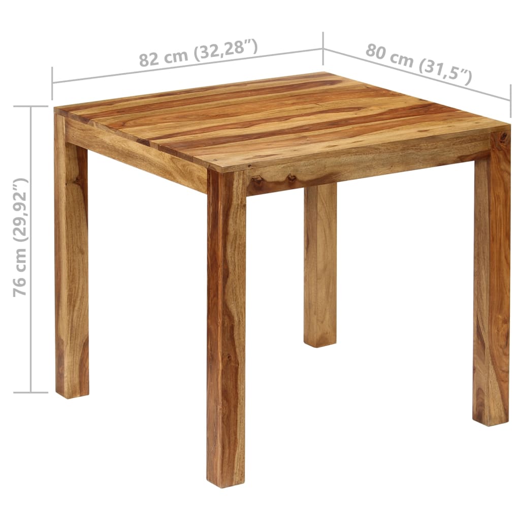 vidaXL Jedilna miza iz trdnega palisandra 82x80x76 cm