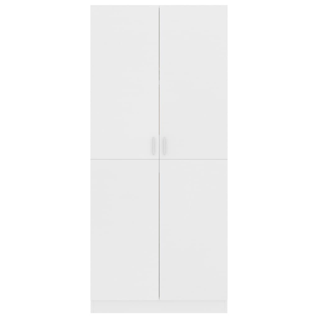 vidaXL Garderobna omara bela 80x52x180 cm iverna plošča