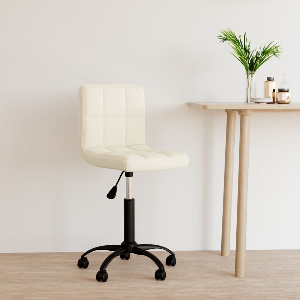 vidaXL Vrtljiv pisarniški stol krem žamet