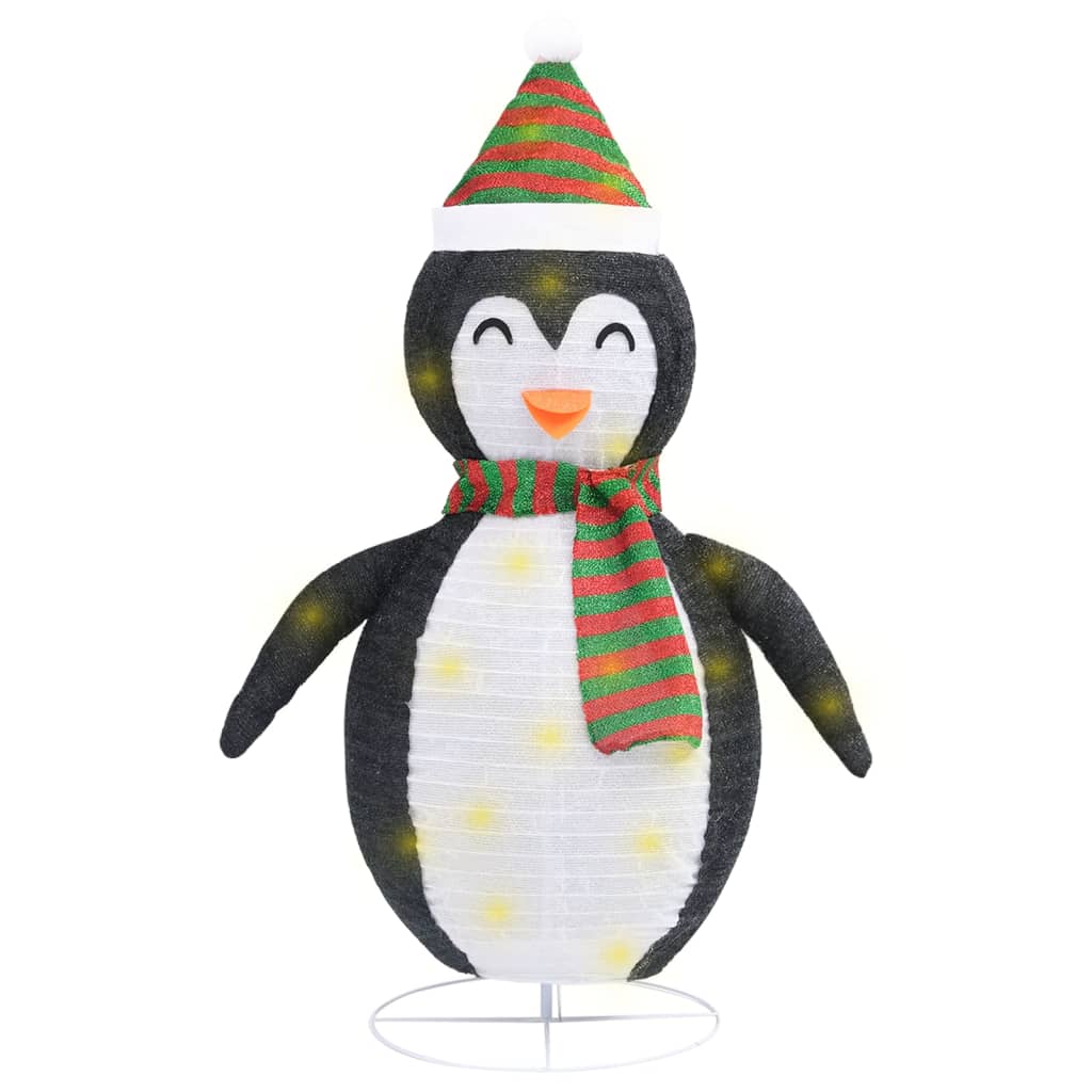 vidaXL Okrasna figura pingvin LED razkošno blago 120 cm