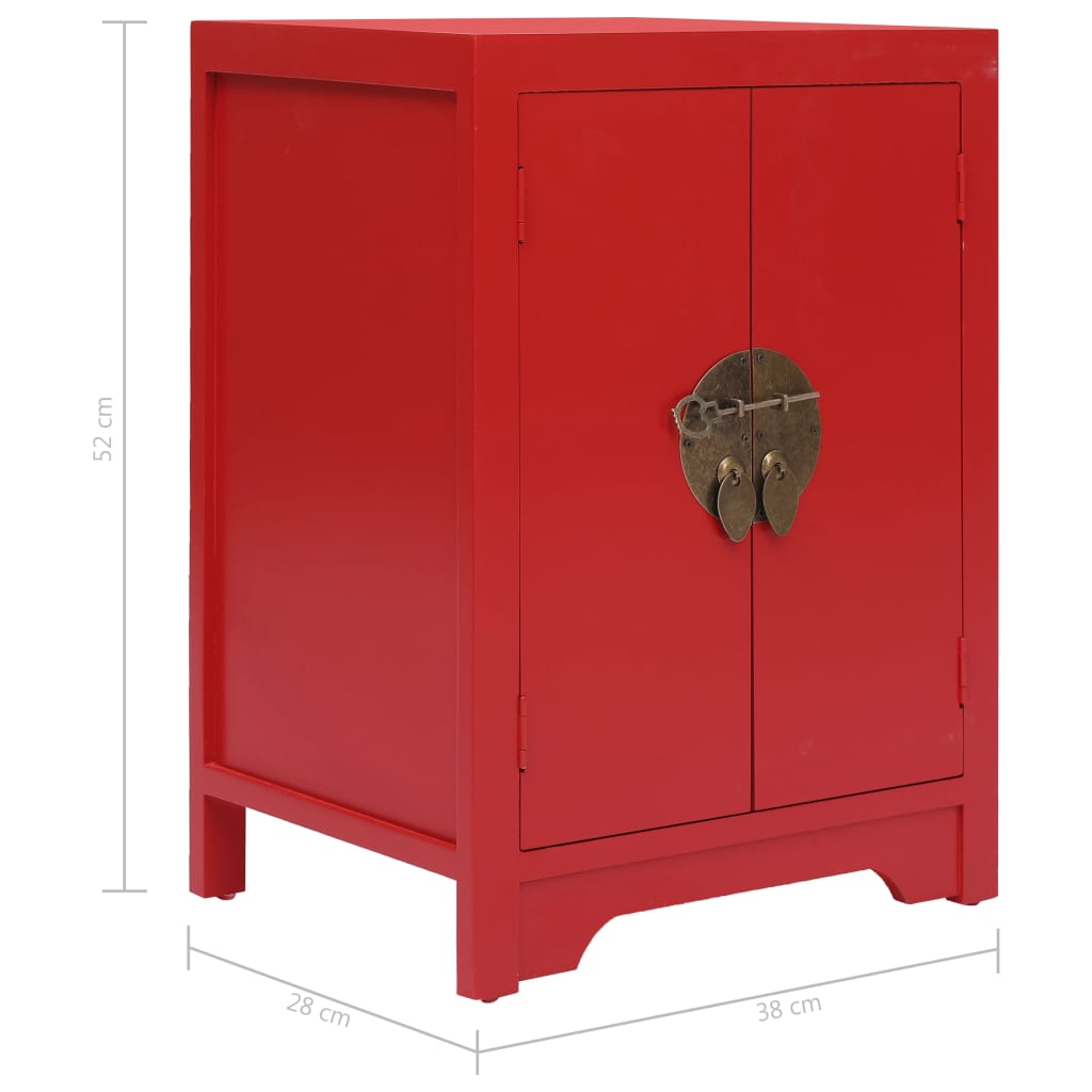 vidaXL Nočna omarica rdeča 38x28x52 cm les pavlovnije