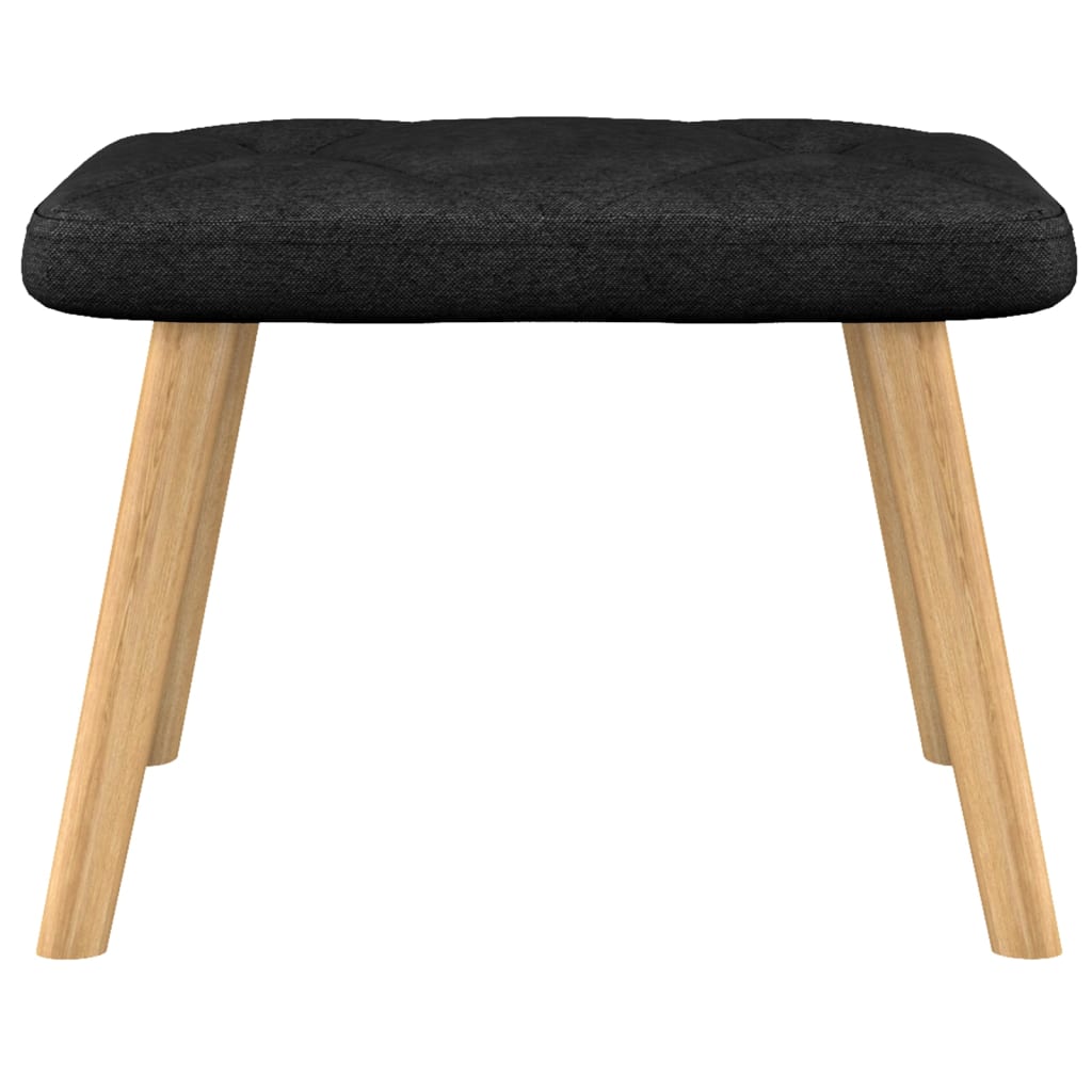 vidaXL Gugalni stol s stolčkom črno blago