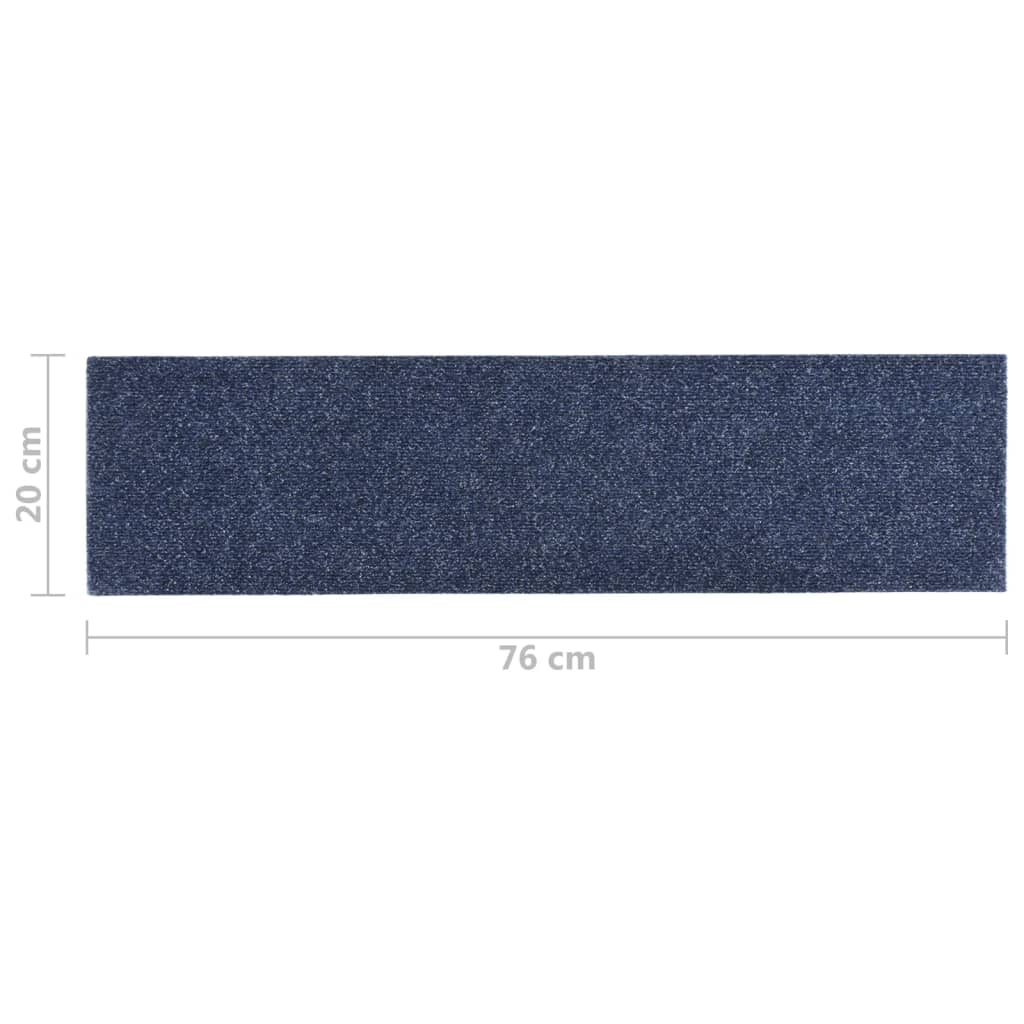 vidaXL Samolepilne preproge za stopnice 15 kosov 76x20 cm sivo modre