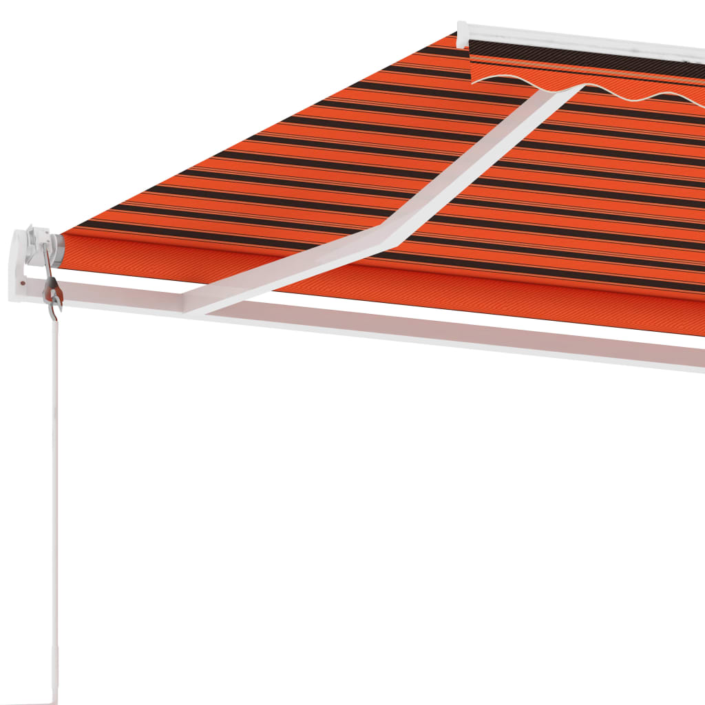 vidaXL Prostostoječa avtomatska tenda 300x250 cm oranžna/rjava