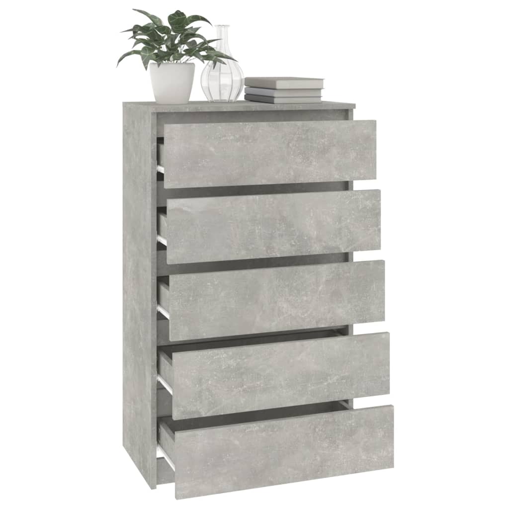 vidaXL Predalnik betonsko siv 60x36x103 cm inženirski les