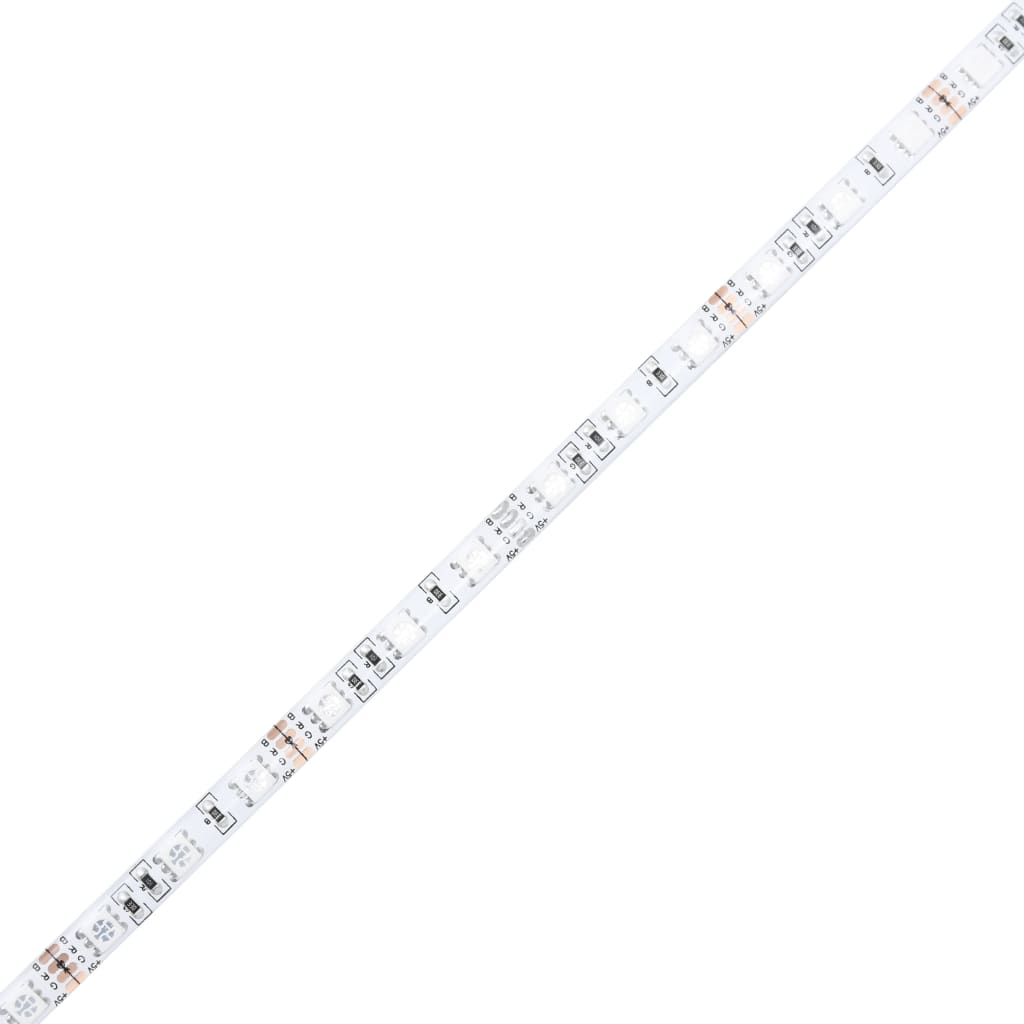 vidaXL Komoda z LED lučkami bela 115,5x30x75 cm