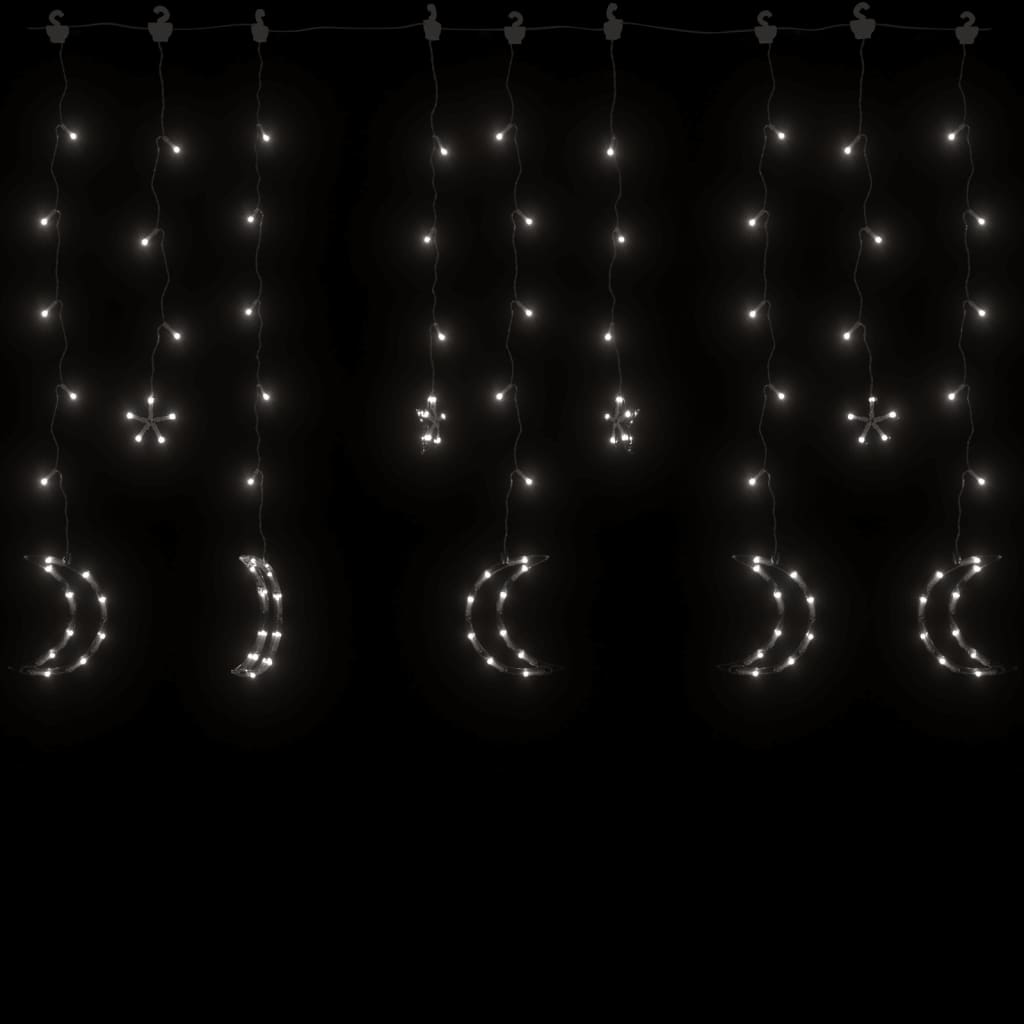 vidaXL Okrasne lučke zvezde in lune z daljincem 138 LED hladno bele