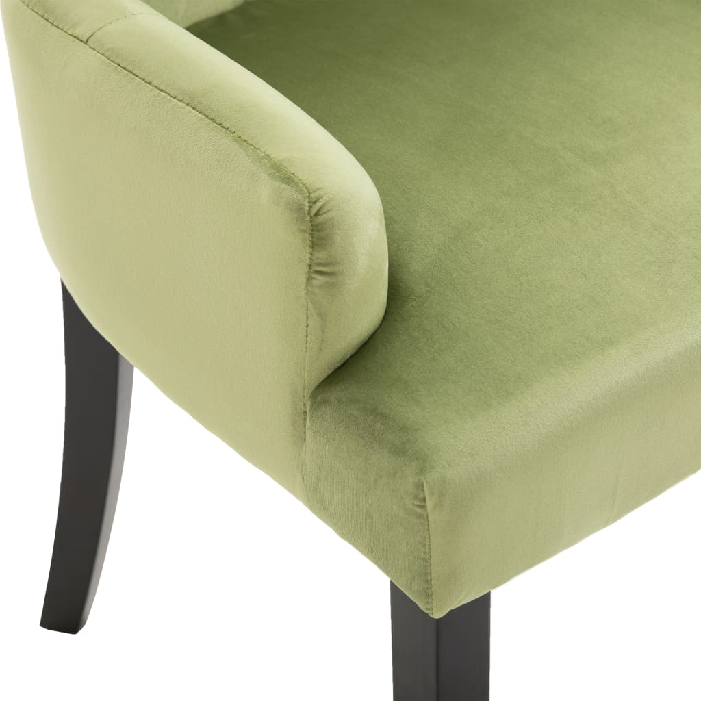vidaXL Jedilni stol z naslonjali za roke svetlo zelen žamet