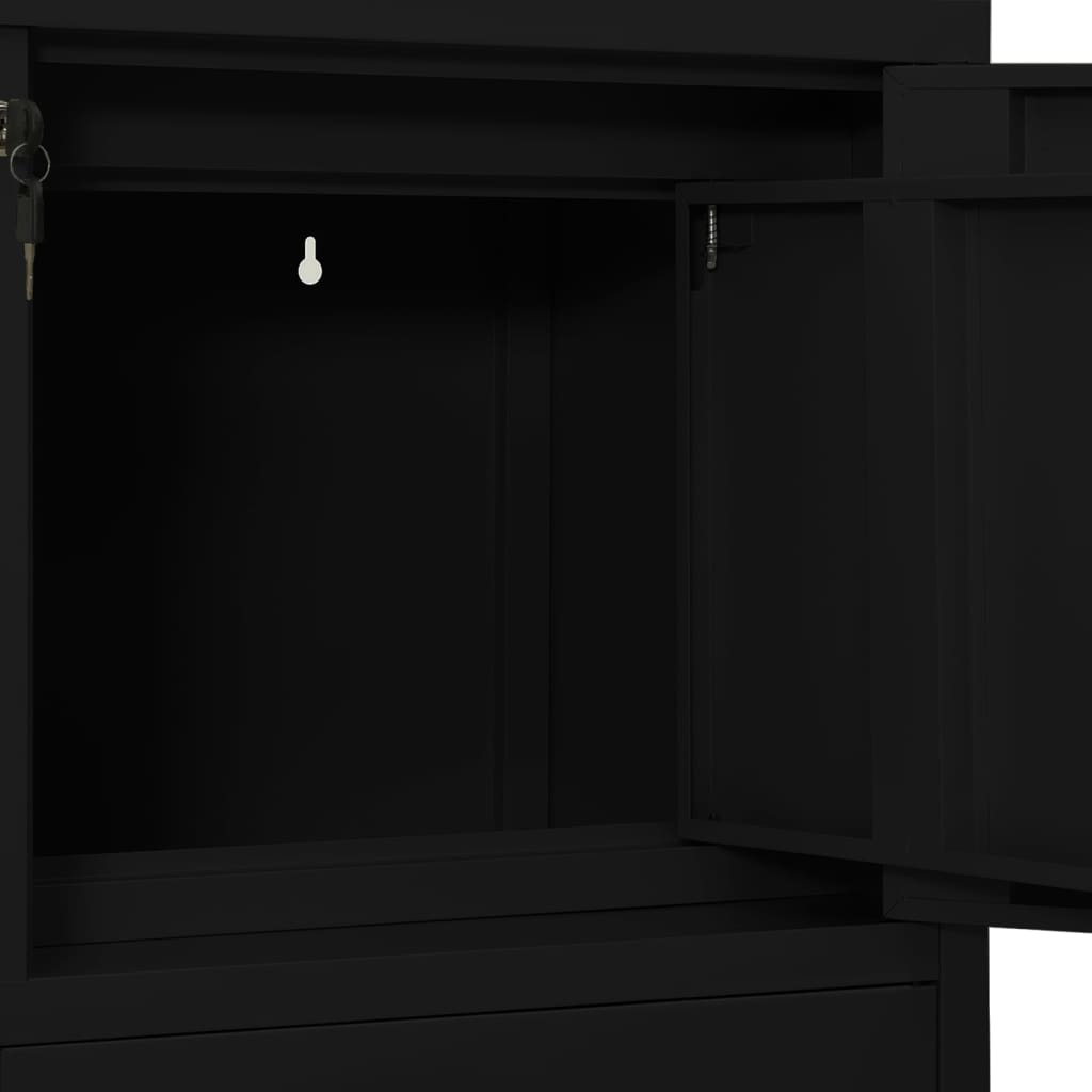 vidaXL Pisarniška omara črna 90x40x102 cm jeklo