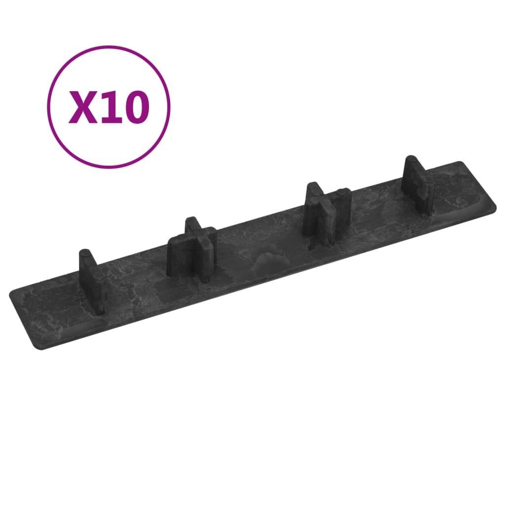 vidaXL Zaključni pokrovčki za plošče 10 kosov črna plastika