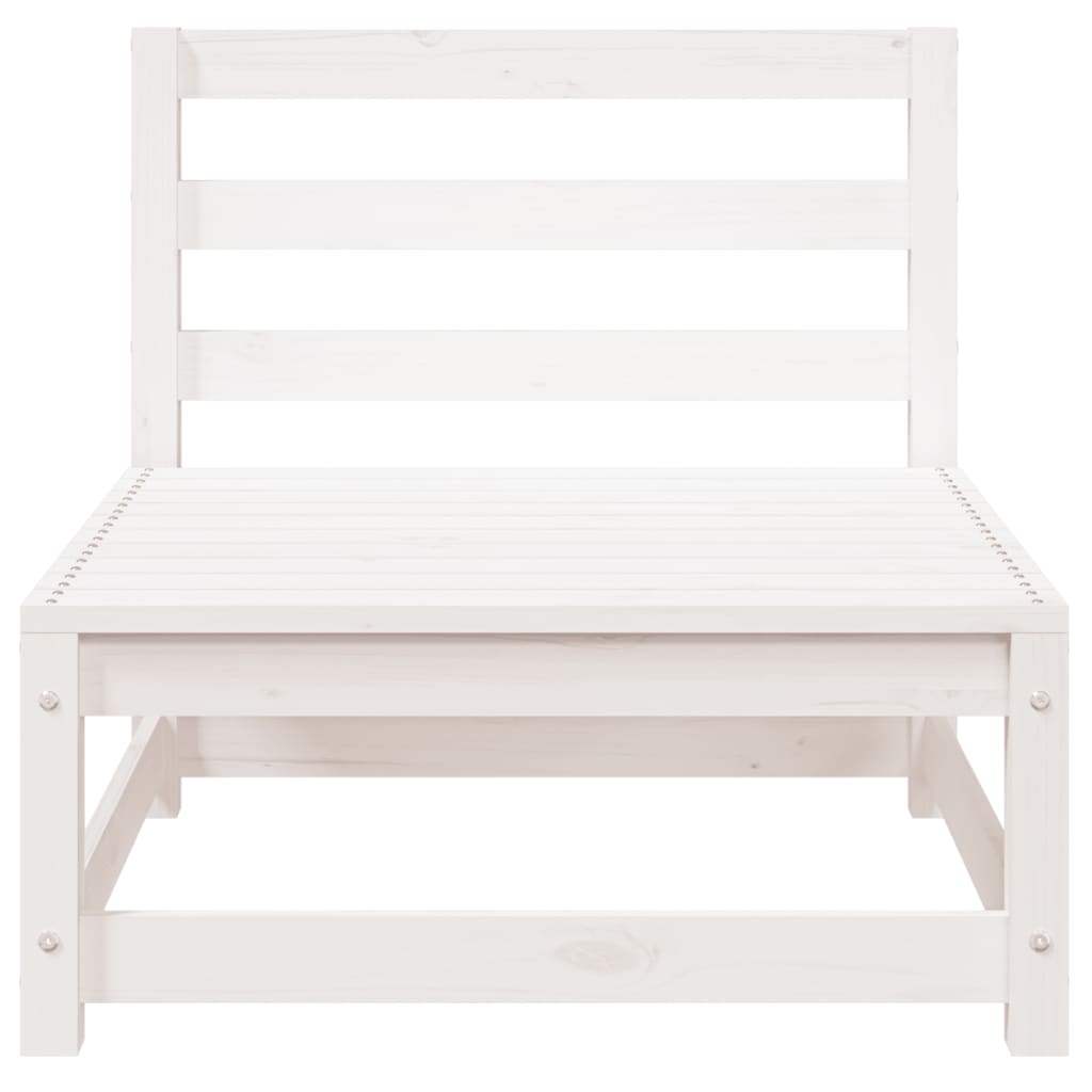 vidaXL Vrtni kavč s stolčkom za noge dvosed bela trdna borovina