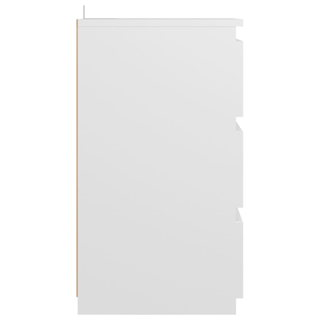 vidaXL Nočna omarica bela 40x35x62,5 cm konstruiran les