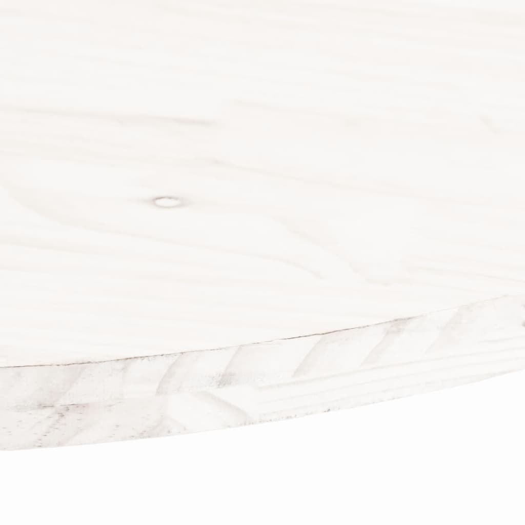 vidaXL Mizna plošča bela 80x40x2,5 cm trdna borovina ovalna