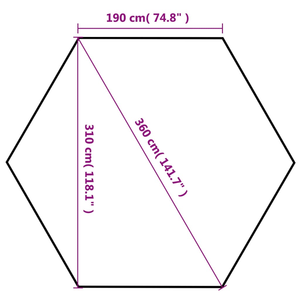 vidaXL Zložljiv šotor šestkoten temno moder 3,6x3,1 m