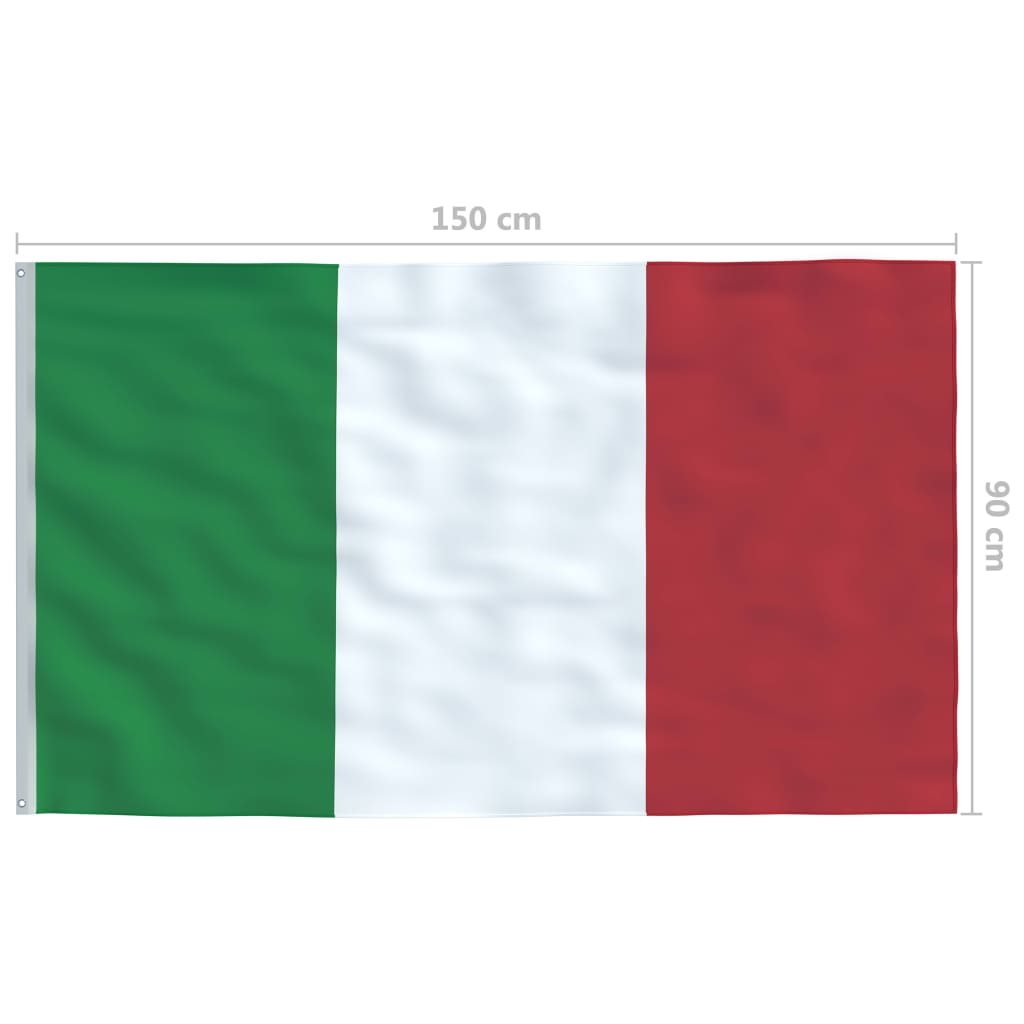 vidaXL Zastava Italije in aluminijast zastavni drog 6,2 m
