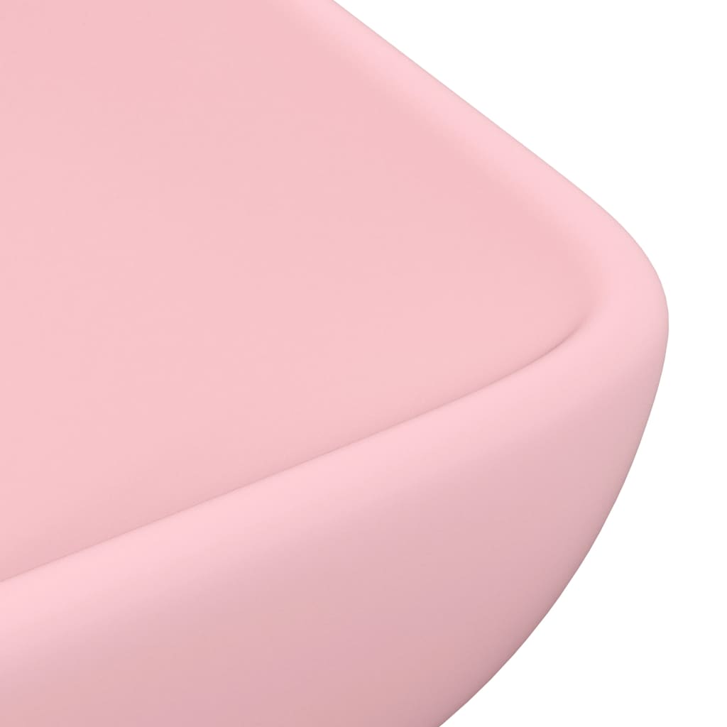 vidaXL Razkošen umivalnik pravokoten mat roza 71x38 cm keramičen