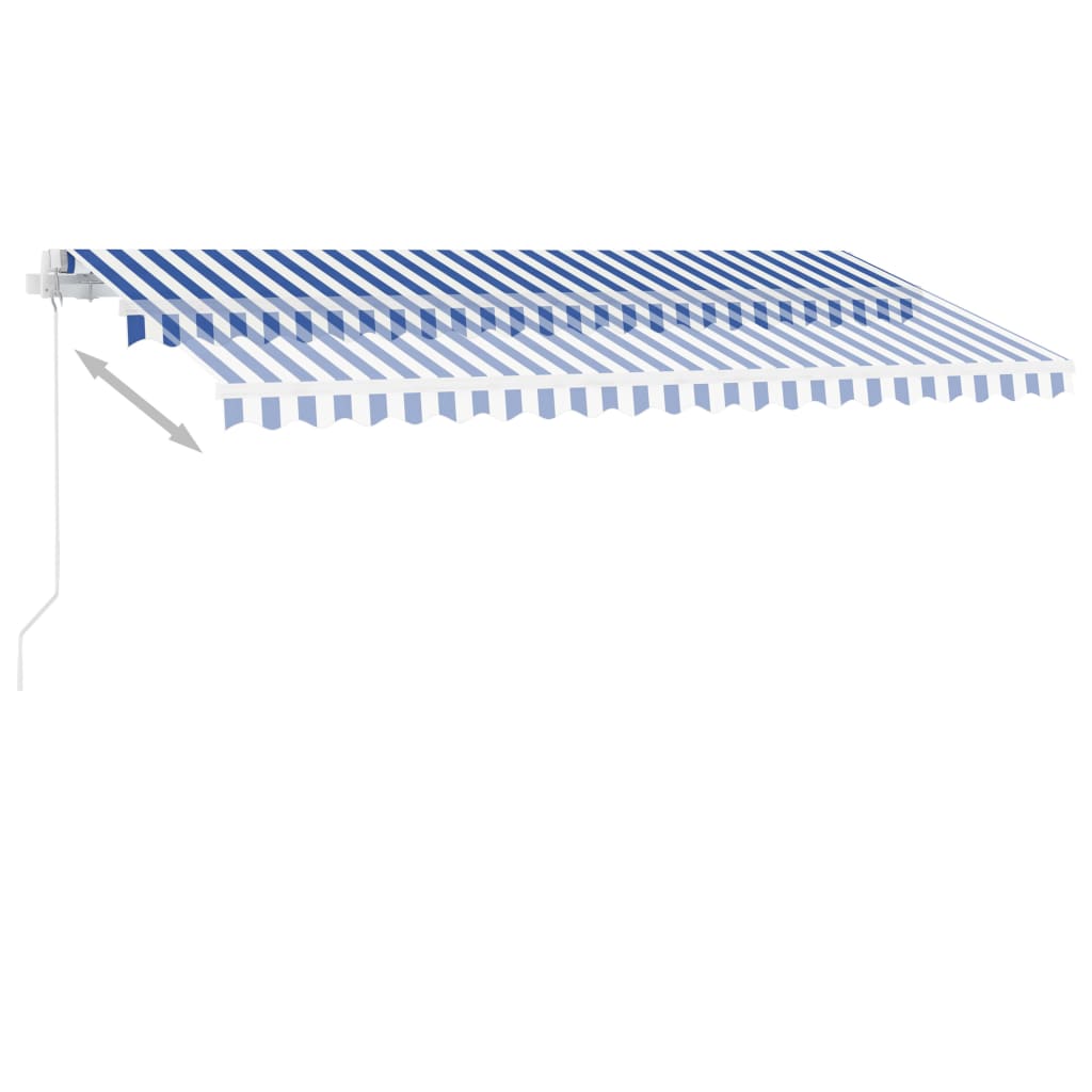 vidaXL Prostostoječa ročno zložljiva tenda 400x350 cm modra/bela
