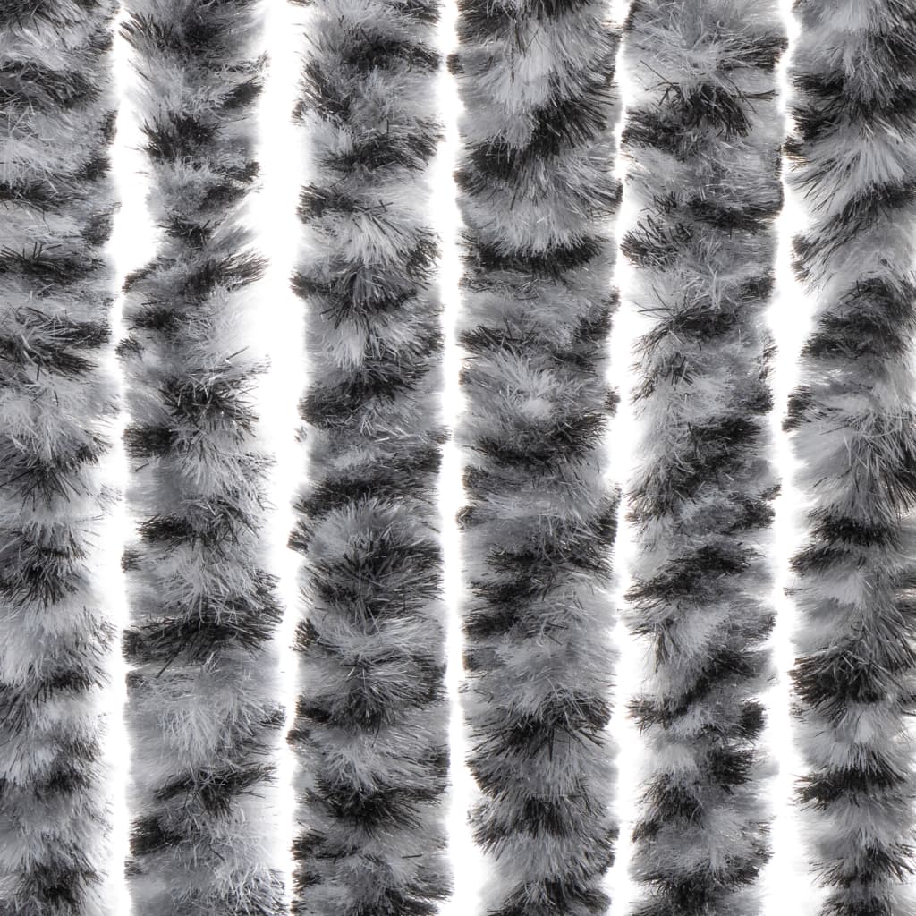 vidaXL Zavesa proti mrčesu siva in črna in bela 100x230 cm šenilja