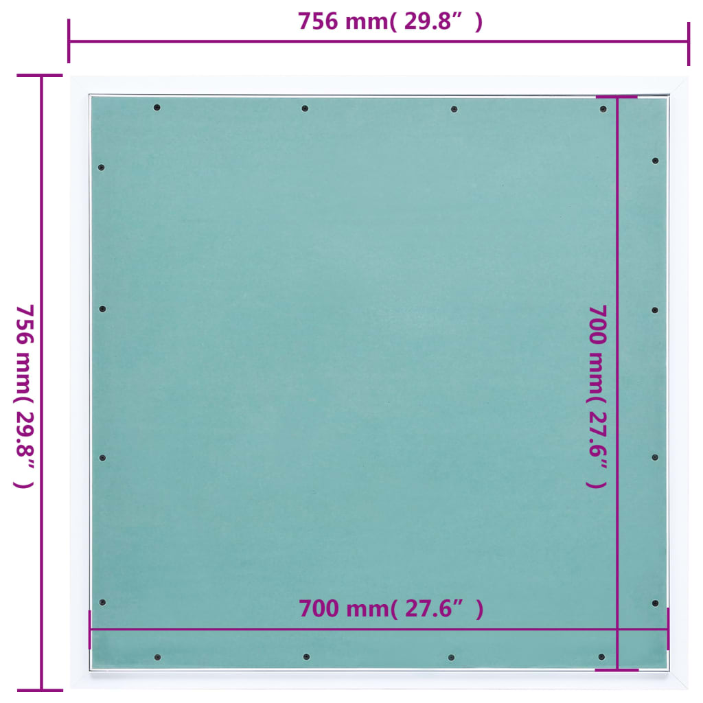 vidaXL Revizijska vrata z alu okvirjem in mavčno ploščo 700x700 mm