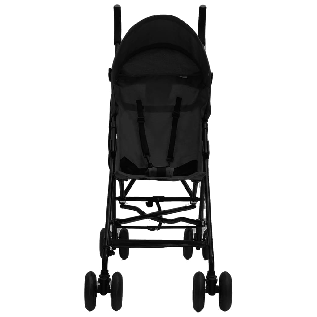vidaXL Otroški voziček antraciten in črn jeklen