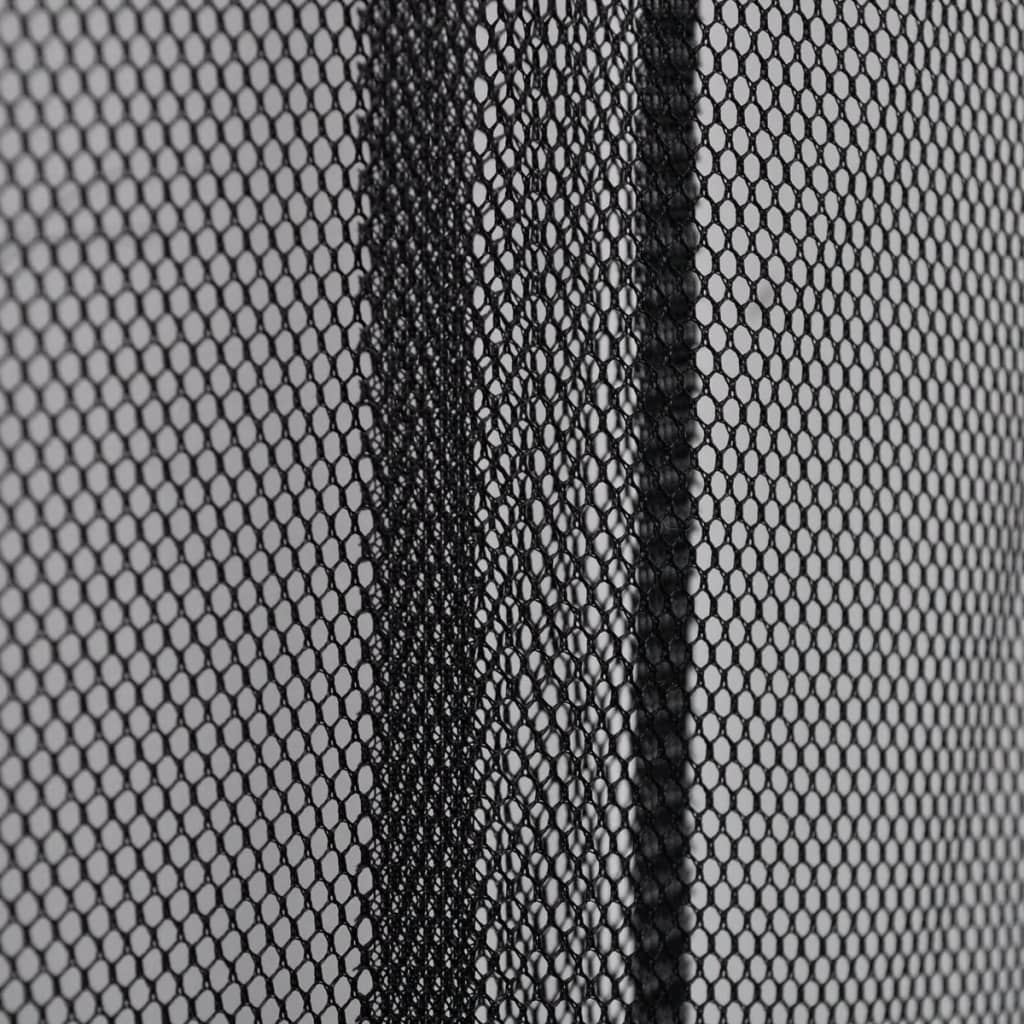 Mreža proti insektom iz črnega poliestra za vrata s 5 kosi 220 x 125cm