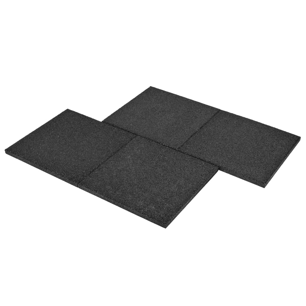 vidaXL Varnostne talne plošče 12 kosov guma 50x50x3 cm črne
