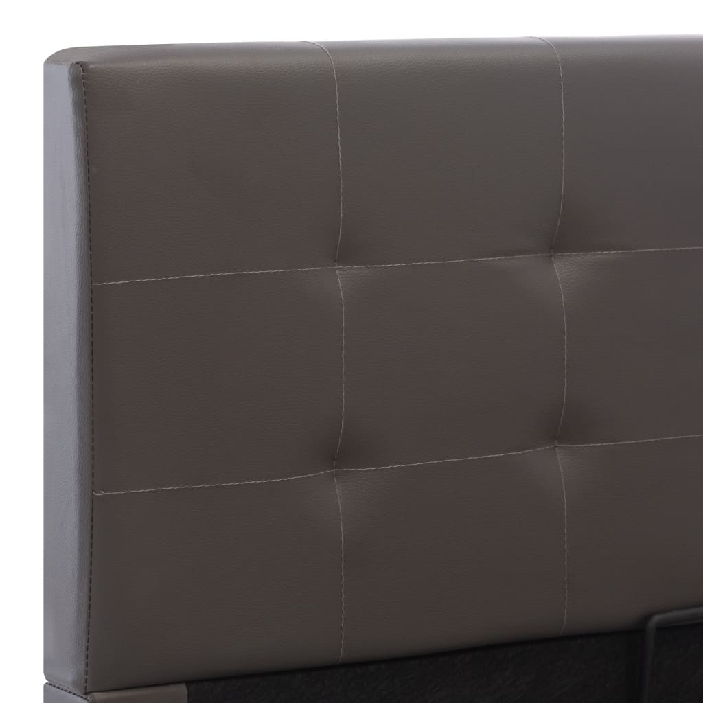 vidaXL Dvižni posteljni okvir sivo umetno usnje 100x200 cm