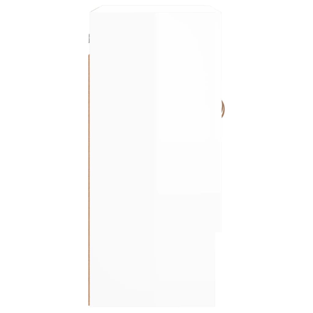 vidaXL Stenska omarica visok sijaj bela 60x31x70 cm inženirski les