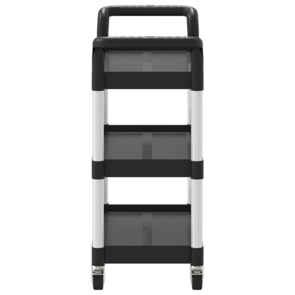 vidaXL 3-nadstropni voziček črn 77x34x72 cm aluminij