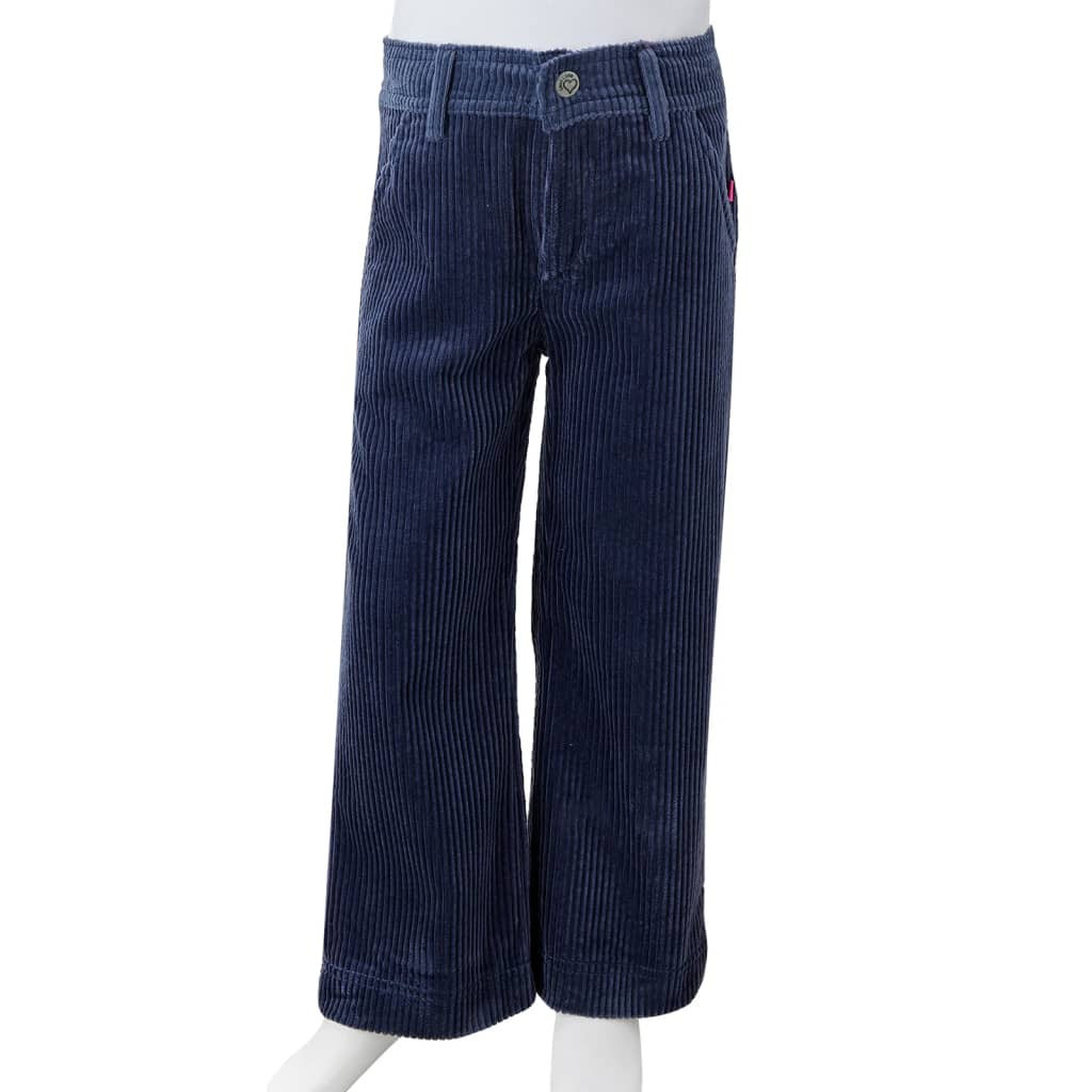 Otroške hlače žamet mornarsko modra 92