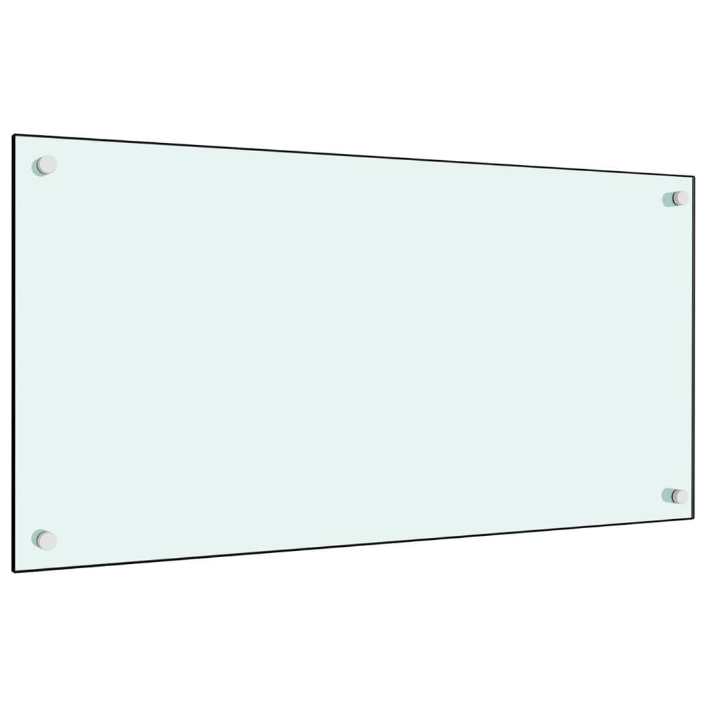 vidaXL Kuhinjska zaščitna obloga bela 80x40 cm kaljeno steklo
