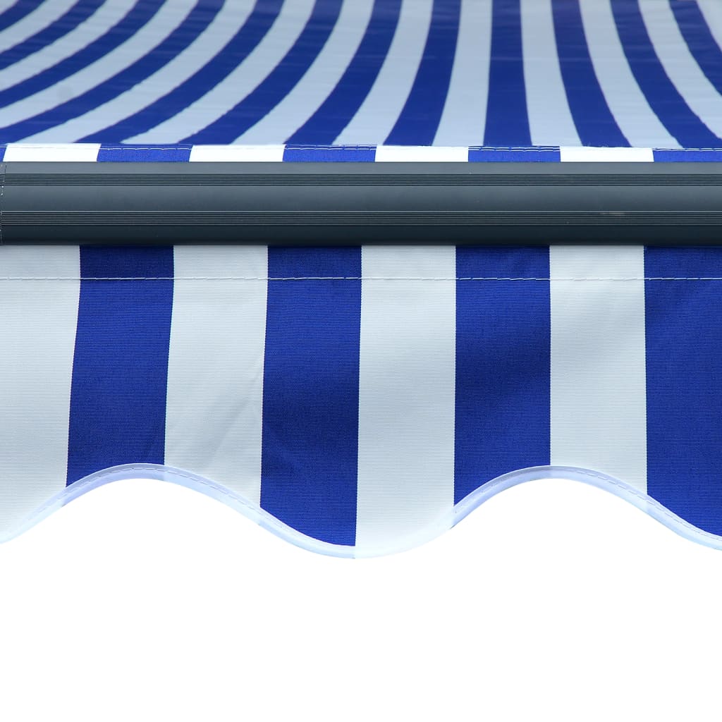 vidaXL Tenda s senzorjem za veter in LED lučmi 500x300cm modra in bela