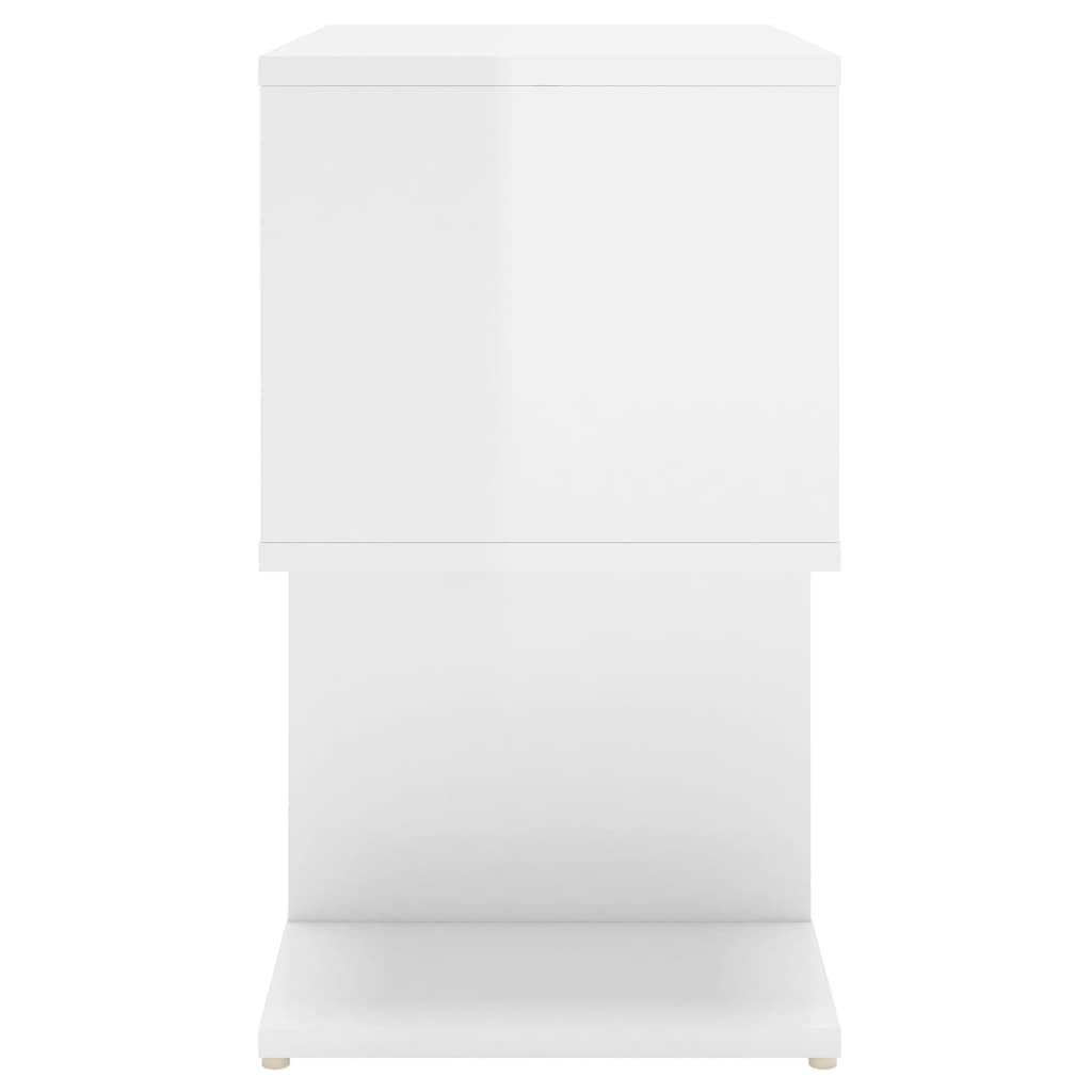 vidaXL Nočna omarica visok sijaj bela 50x30x51,5 cm iverna pl.