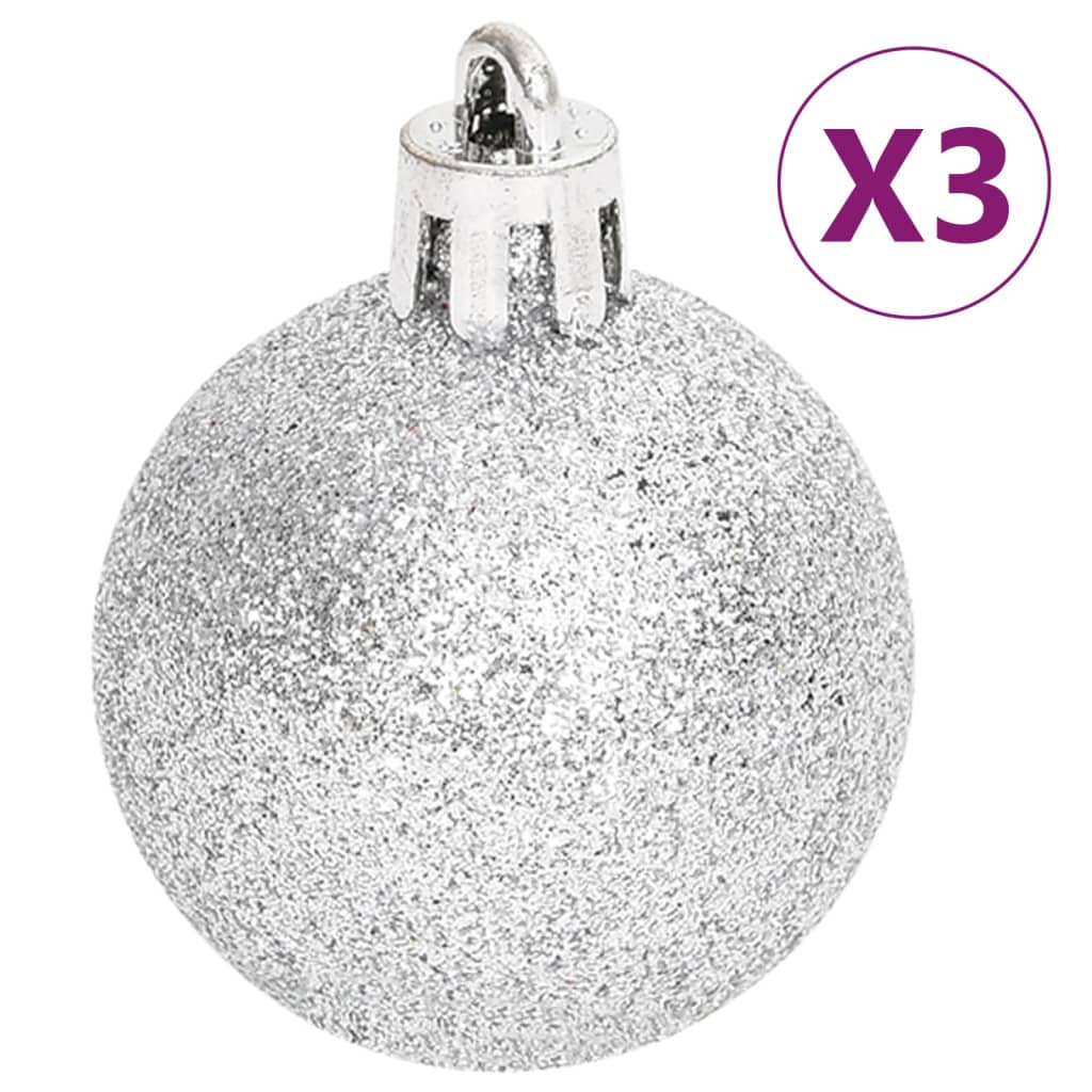 vidaXL Komplet novoletnih bučk 70 kosov srebrne in bele