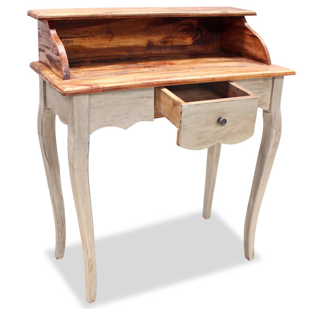 vidaXL Pisalna miza iz masivnega predelanega lesa 80x40x92 cm