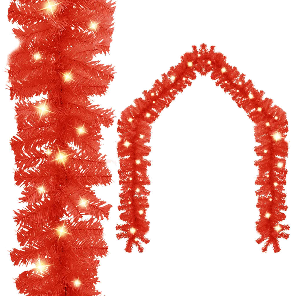 vidaXL Božična girlanda z LED lučkami 10 m rdeča
